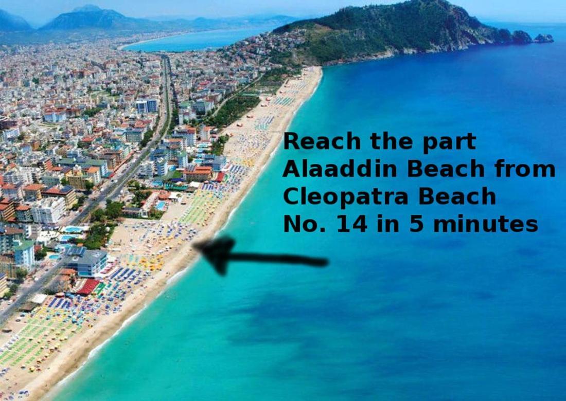 Palm Beach Cleopatra House, Beautiful Private Apartment Just 300 Meters To Cleopatra Beach 14 With Umbrellas, Bikes And Many Extras Included! Алания Экстерьер фото